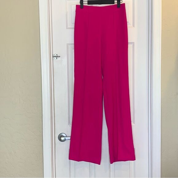 Zara Pink High Rise Wide Leg Trouser Pants Size XS Inseam 34” - Picture 1 of 10